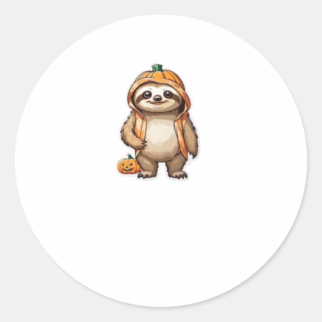 Halloween Slothster Essential T-Shirt Classic Round Sticker (Front)