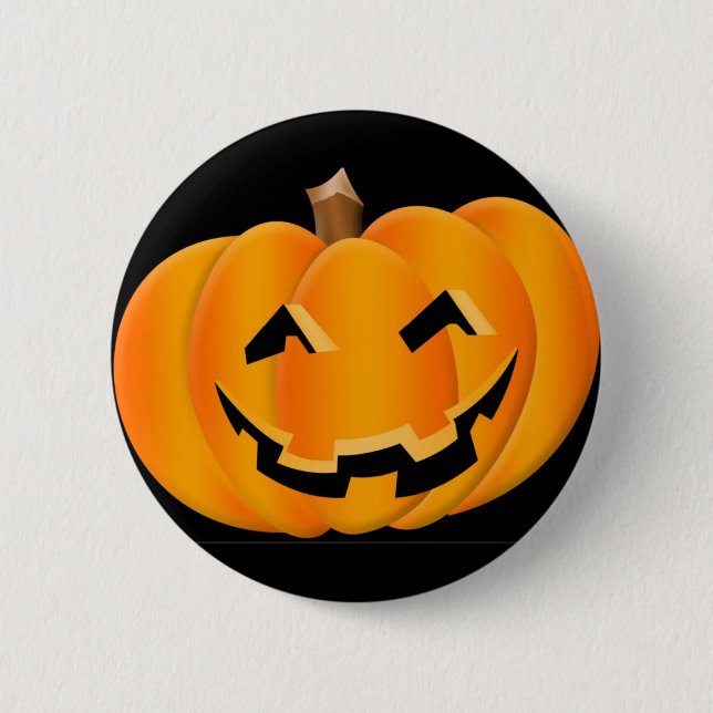 Halloween Smiling Pumpkin Button (Front)