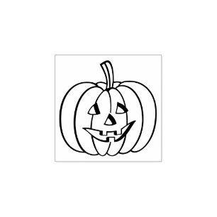 Halloween Smiling Pumpkin Fun Kids DIY Art Craft Rubber Stamp