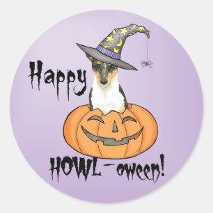 Halloween Smooth Collie Classic Round Sticker