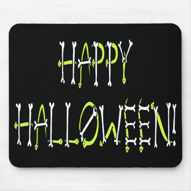 Halloween Snakes and Bones Text Mouse Mat (Front)