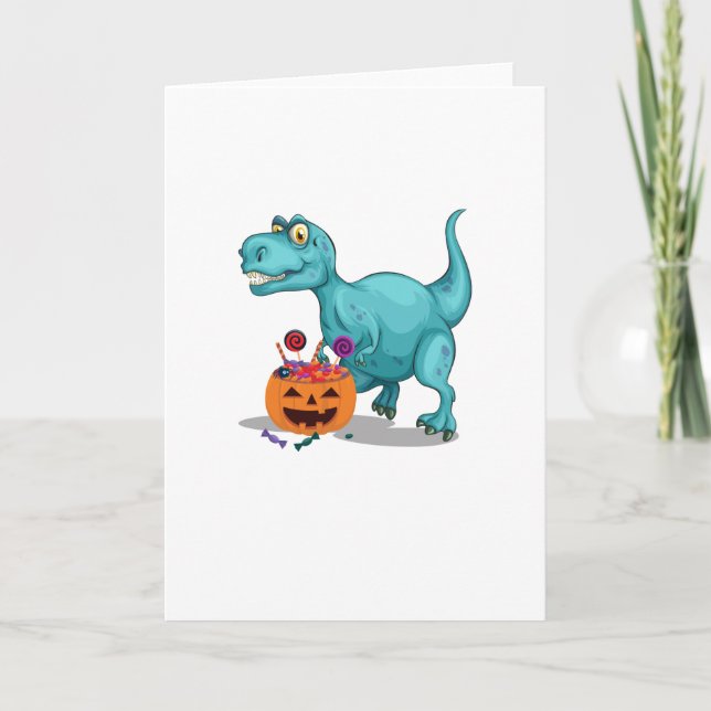 Halloween Sneak Dinosaur Funny  Halloween Candy Card (Front)