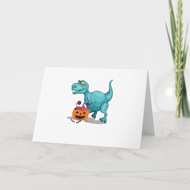 Halloween Sneak Dinosaur Funny  Halloween Candy Card (Front)