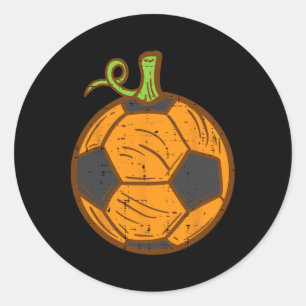 Halloween Soccer Byll Pumpkin Footbyll Costume Boy Classic Round Sticker