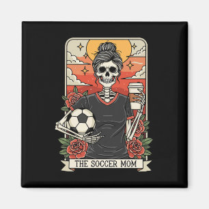 Halloween Soccer Mom Funny Tarot Card Skeleton Gam Magnet
