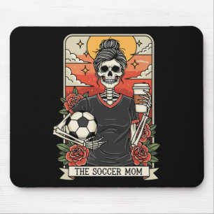 Halloween Soccer Mom Funny Tarot Card Skeleton Gam Mouse Mat