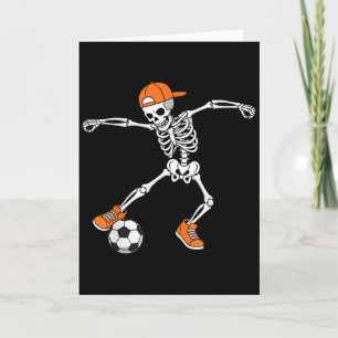 Halloween Soccer Skeleton Football Trick Or Treat  Card