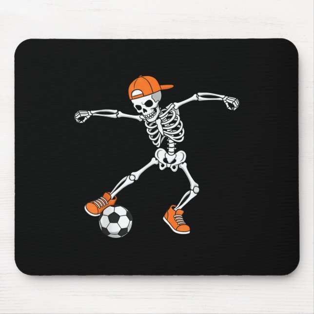 Halloween Soccer Skeleton Football Trick Or Treat  Mouse Mat (Front)