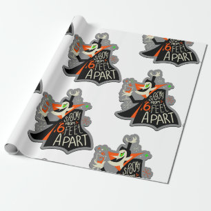 halloween social distancing vampire covid wrapping paper