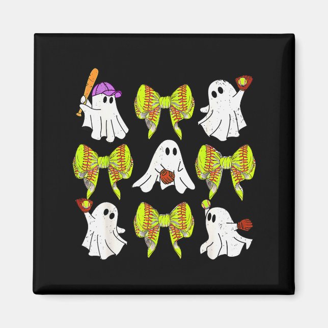 Halloween Softball Ghosts Softball Daughter Girls  Magnet (Front)