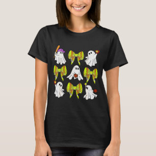 Halloween Softball Ghosts Softball Daughter Girls  T-Shirt