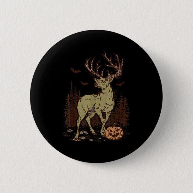 Halloween Soky Deer Antler Zombie Rustic Buck Fall 6 Cm Round Badge (Front)