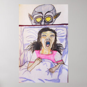 HALLOWEEN SOMETHING IS UNDER THE BED POSTER