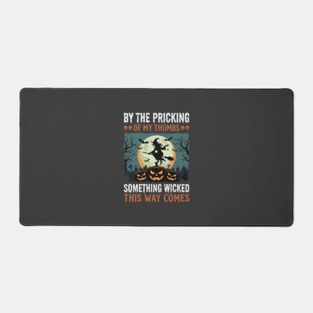 Halloween Something Wicked Witch Pumpkin Vintage Desk Mat (Front)