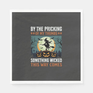 Halloween Something Wicked Witch Pumpkin Vintage Napkin