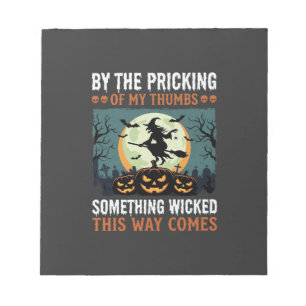 Halloween Something Wicked Witch Pumpkin Vintage Notepad