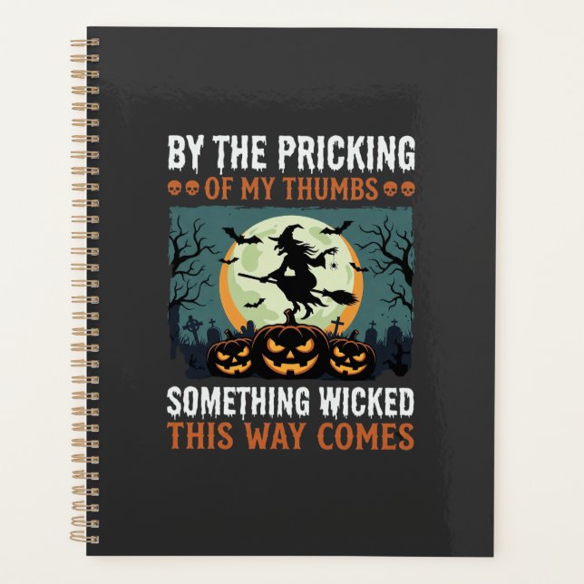 Halloween Something Wicked Witch Pumpkin Vintage Planner (Front)
