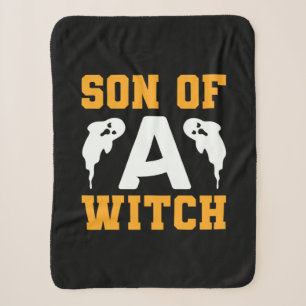 Halloween Son Of A Witch Birthday Sherpa Blanket