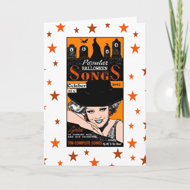Halloween Songstress Greeting Card (Front)