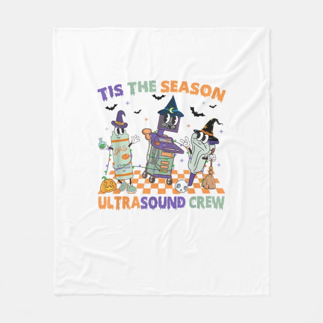 Halloween Sonography Retro Tis The Season Ultrasou Fleece Blanket (Front)