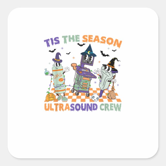 Halloween Sonography Retro Tis The Season Ultrasou Square Sticker (Front)