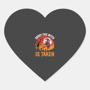 Halloween Sorry This Witch Is Taken Graphic Heart Sticker