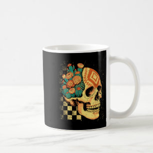 Halloween Southwest Skull Cactus Flowers Vintage Coffee Mug