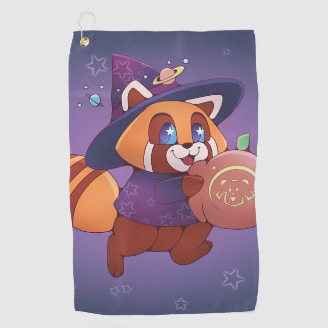 Halloween Space Panda Golf Towel (Front)