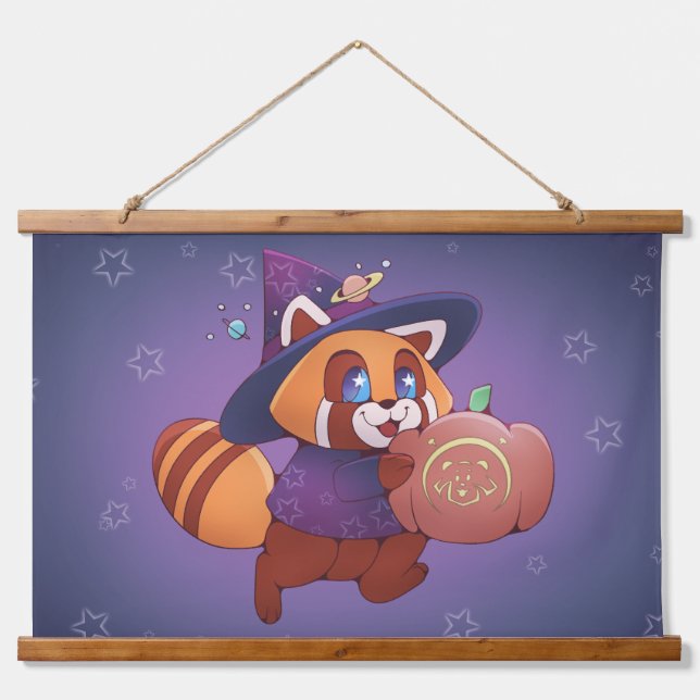 Halloween Space Panda Hanging Tapestry (Front)