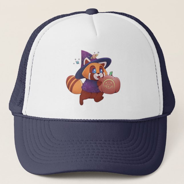 Halloween Space Panda Trucker Hat (Front)