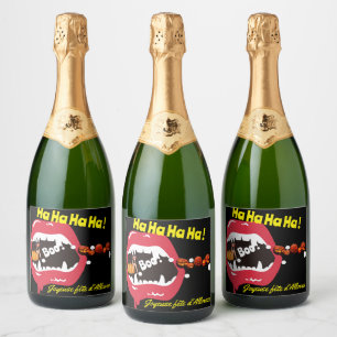 Halloween special Champagne white wine Sparkling Wine Label