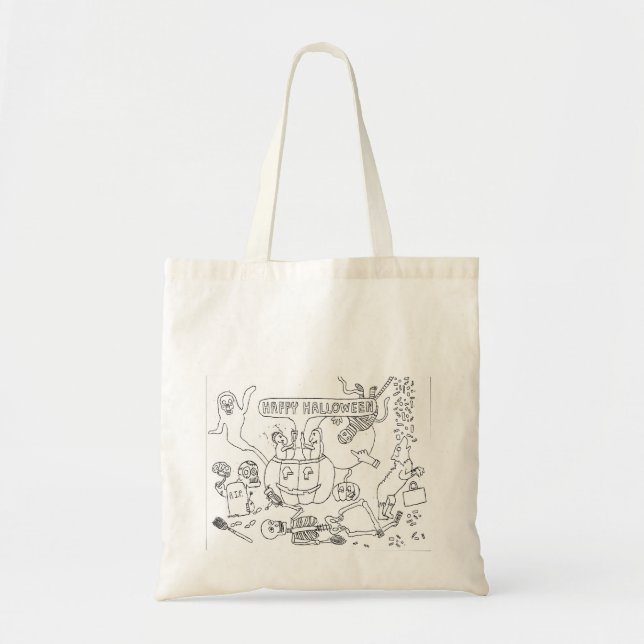 "Halloween" Special Holiday Design on Tote Bag (Front)