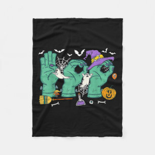 Halloween Sped Teacher Boo In Asl Boo Hands Sign L Fleece Blanket
