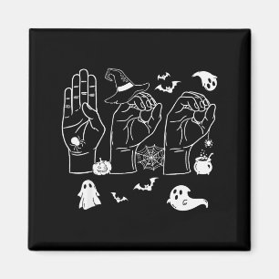 Halloween Sped Teacher Boo In Asl Boo Hands Sign L Magnet