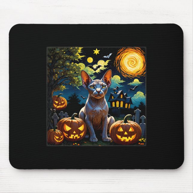 Halloween Sphynx Starry Night  Mouse Mat (Front)