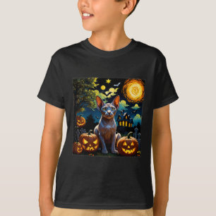 Halloween Sphynx Starry Night T-Shirt
