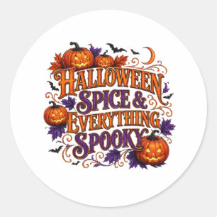 Halloween Spice and Everything Spooky Classic Round Sticker