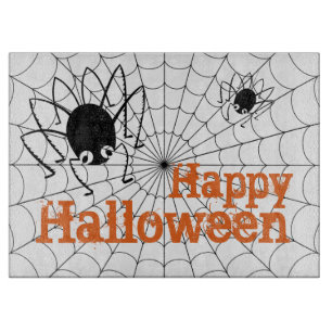 Halloween Spider and Webs Cutting Board