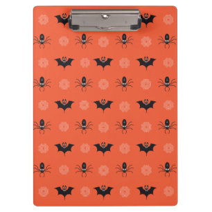Halloween spider, bat & cobweb pattern clipboard