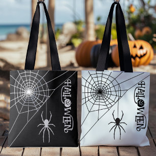 Halloween Spider Black and White Bag