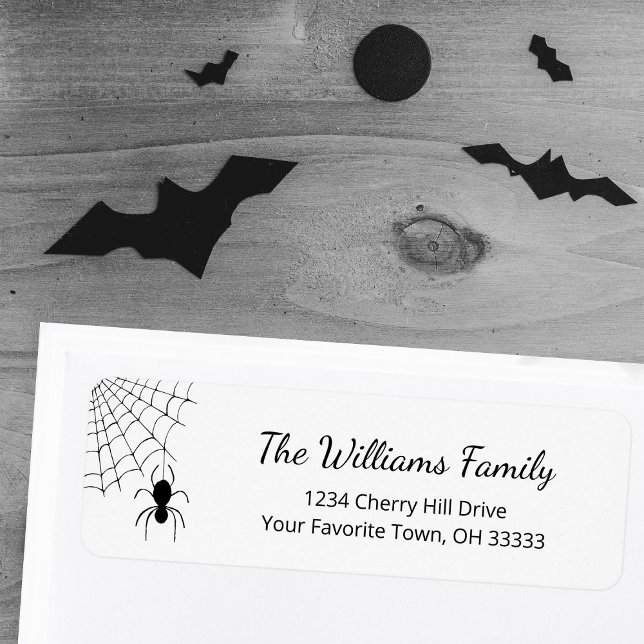 Halloween Spider Black White Return Address  (Creator Uploaded)