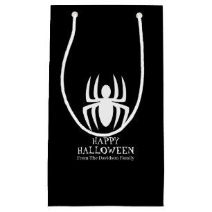 Halloween spider black white spooky custom treat small gift bag