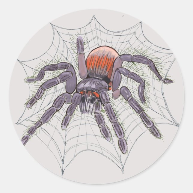 Halloween Spider Creepy Fun Classic Round Sticker (Front)