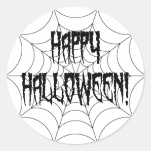 Halloween Spider Fingers and Web Classic Round Sticker