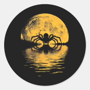 Halloween Spider Full Moon Scary Spooky Costume Pa Classic Round Sticker