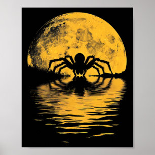 Halloween Spider Full Moon Scary Spooky Costume Pa Poster