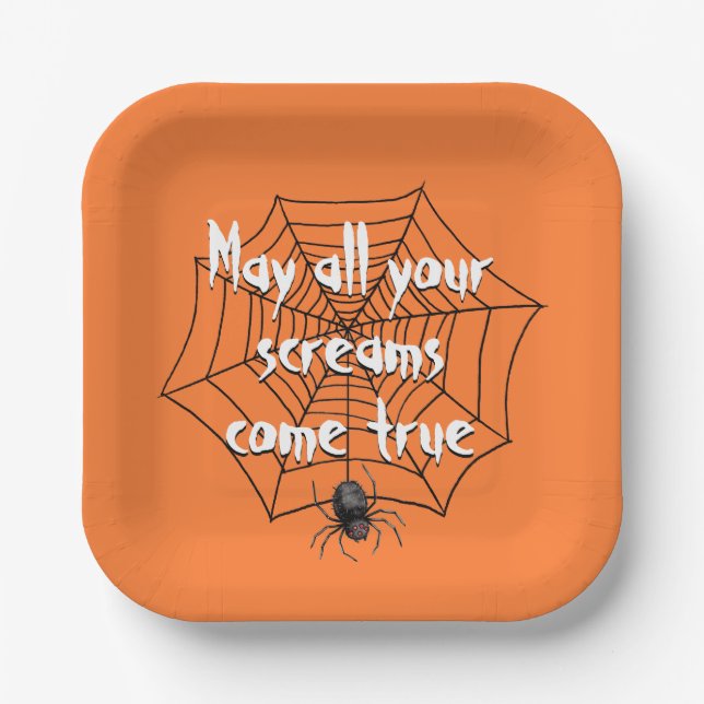 Halloween Spider in Web   Paper Plate (Front)