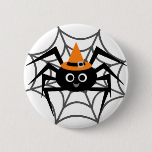 Halloween Spider in Web Tshirts and Gifts 6 Cm Round Badge