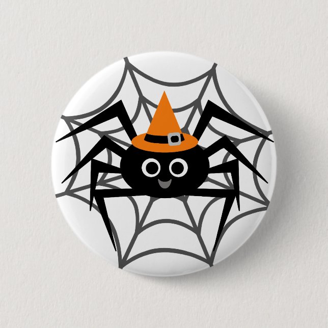 Halloween Spider in Web Tshirts and Gifts 6 Cm Round Badge (Front)