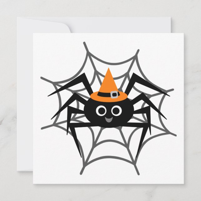 Halloween Spider in Web Tshirts and Gifts Card (Front)